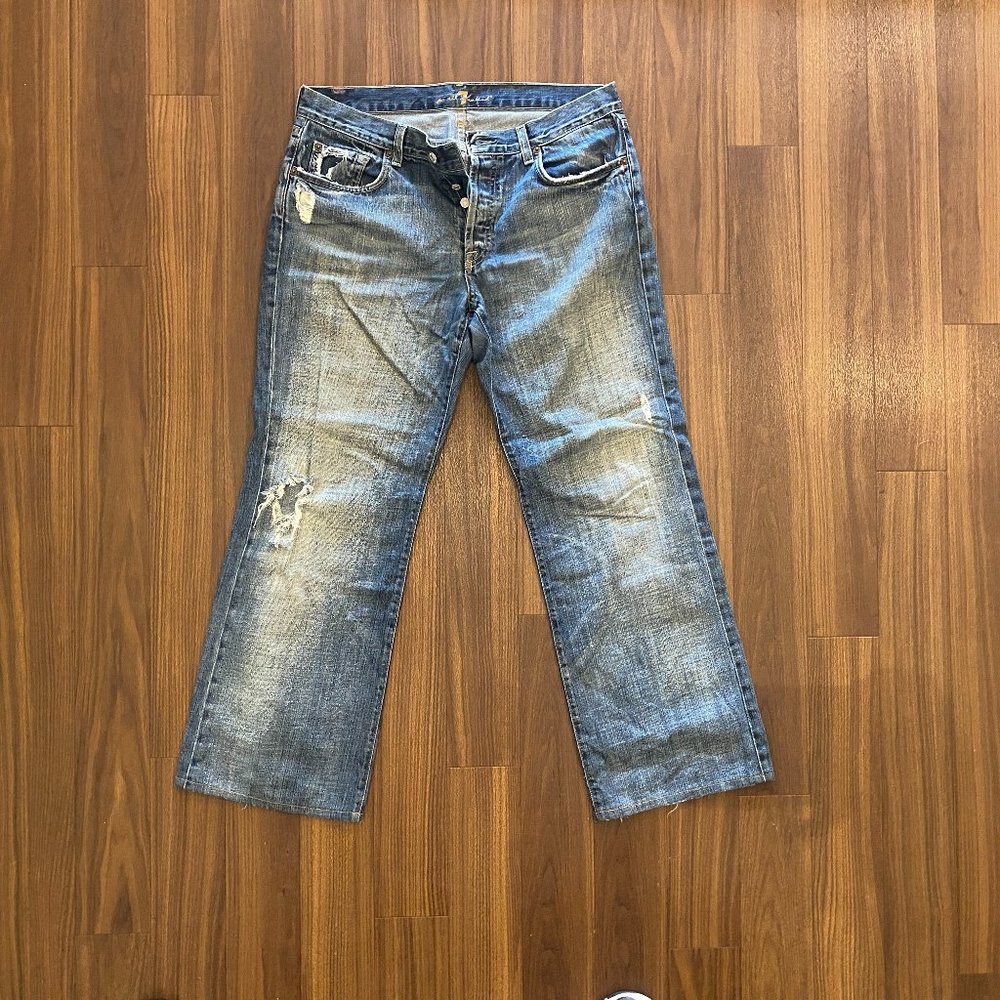 7 For All Mankind distressed straight Leg Size: 33x30